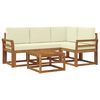 vidaXL Ensemble de canap&eacute;s d'ext&eacute;rieur 5 pcs Naturel et Cr&egrave;me