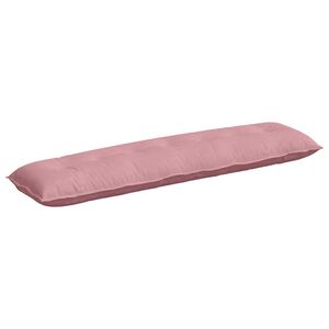 vidaXL Coussin de Dos Rose 200 x 50 cm Tissu en velours c&ocirc;tel&eacute;