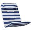 vidaXL Coussins de chaise adirondack lot de 2 rayures bleu/blanc