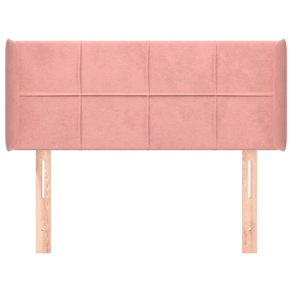 vidaXL T&ecirc;te de lit avec oreilles Rose 93x16x78/88 cm Velours