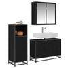 vidaXL Ensemble de mobilier de salle de bain 3 pcs Ch&ecirc;ne noir