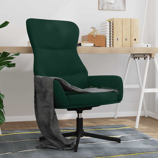 vidaXL Chaise de relaxation Vert fonc&eacute; Velours