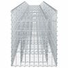 vidaXL Lit sur&eacute;lev&eacute; gabion 2 pcs Argent&eacute; 300 x 50 x 60 cm