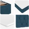 vidaXL Cadre de lit ottoman avec matelas bleu fonc&eacute; 200x200 cm velours