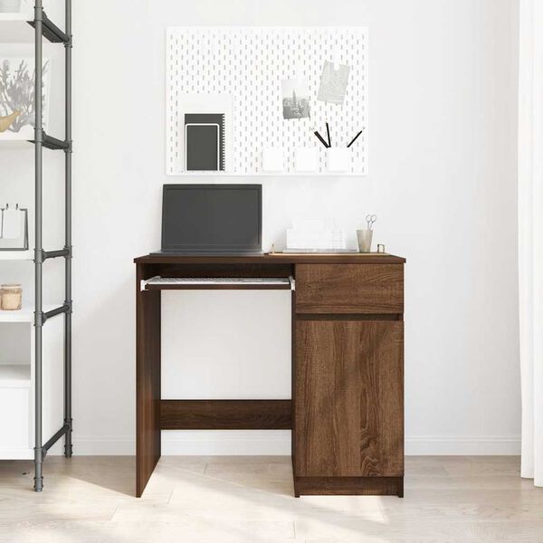 vidaXL Bureau ch&ecirc;ne marron 86x49x76 cm bois d'ing&eacute;nierie