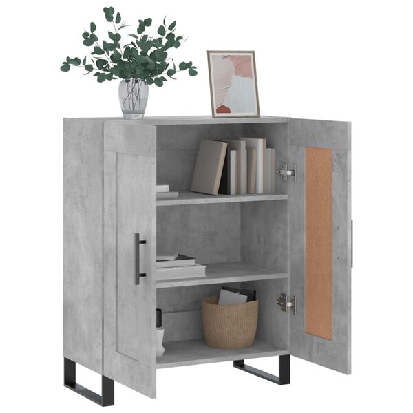 vidaXL Buffet gris b&eacute;ton 69,5x34x90 cm bois d'ing&eacute;nierie
