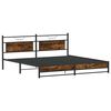 vidaXL Cadre de lit en m&eacute;tal sans matelas ch&ecirc;ne fum&eacute; 200x200 cm