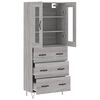 vidaXL Buffet haut Sonoma gris 69,5x34x180 cm Bois d'ingénierie