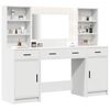 vidaXL Ensemble de table de maquillage avec LED avec porte 3 pcs Blanc