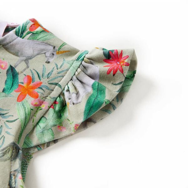 Robe enfants à manches kaki clair 104