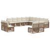 vidaXL Ensemble de canap&eacute; de jardin 13 pcs Beige polyrotin