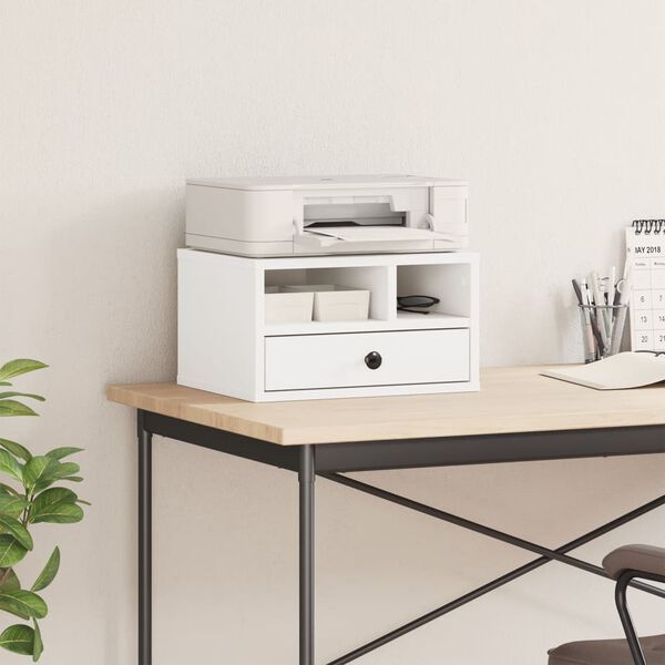 vidaXL Support d'imprimante blanc 40x32x22,5 cm bois d'ingénierie