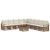 vidaXL Ensemble de canap&eacute; de jardin 10 pcs Beige polyrotin