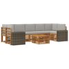 vidaXL Ensemble de canap&eacute;s d'ext&eacute;rieur 8 pcs Naturel et gris clair