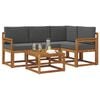 vidaXL Ensemble de canap&eacute;s d'ext&eacute;rieur 5 pcs Naturel et Anthracite