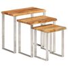 vidaXL Tables gigognes 3 pcs avec bord vivant bois massif d'acacia