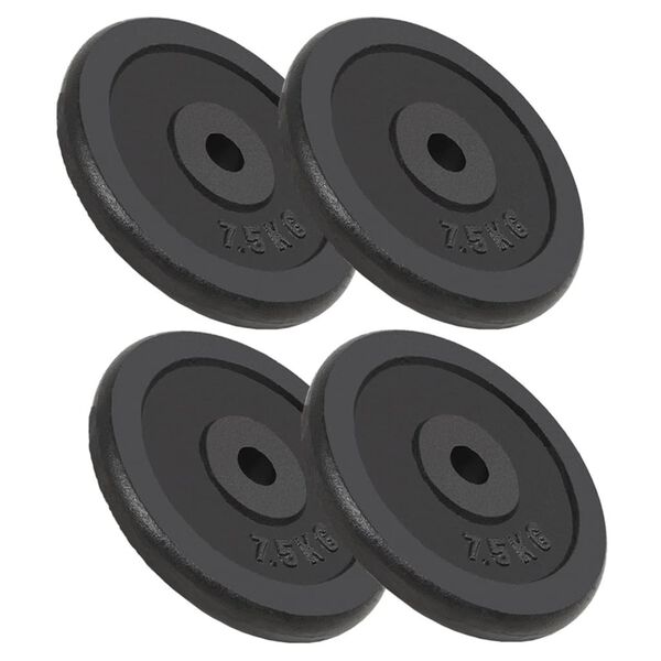 vidaXL Plaque de poids 4 pcs 4x7,5 kg Fonte