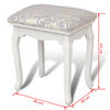 vidaXL Tabouret de coiffeuse Blanc chaud Tissu