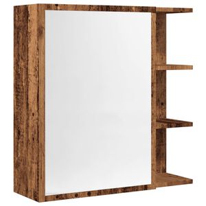 vidaXL Armoire &agrave; miroir de salle de bain vieux bois 62,5x20,5x64 cm
