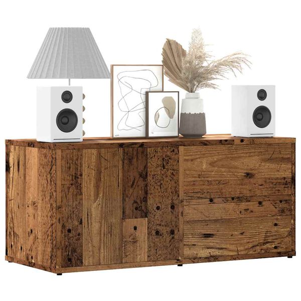 vidaXL Meuble TV vieux bois 80x34x35,5 cm bois d'ing&eacute;nierie