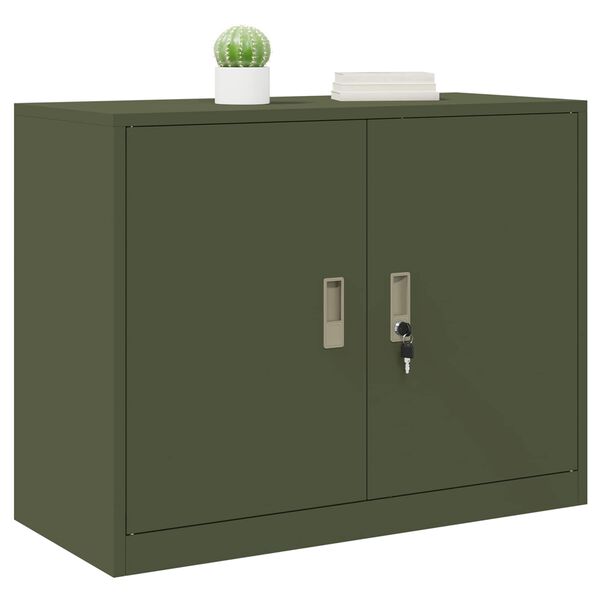 vidaXL Armoire de rangement Vert olive 90 x 40 x 70 cm Acier