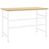 vidaXL Bureau d'ordinateur Blanc/ch&ecirc;ne clair 105x55x72 cm MDF et m&eacute;tal