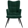 vidaXL Chaise de relaxation avec tabouret Vert fonc&eacute; Velours