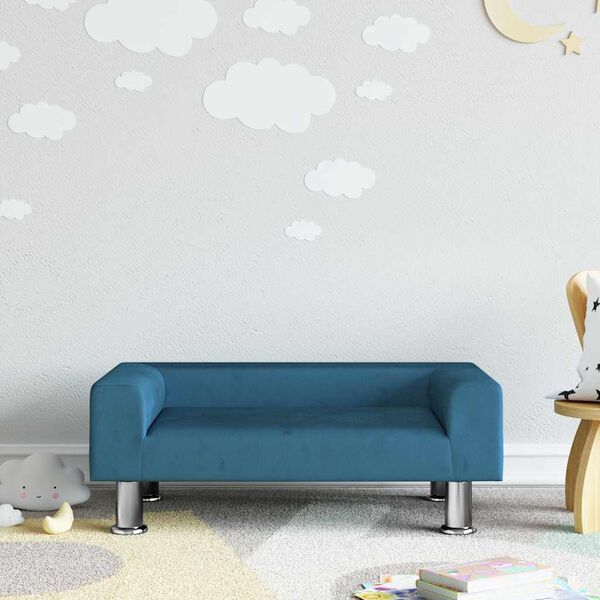 vidaXL Canapé pour enfants bleu 70x45x26,5 cm velours