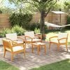 vidaXL Ensemble bistrot 5 pcs Marron 59,5 x 70,5 x 72,5 cm Polyester
