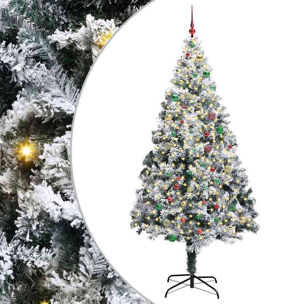 vidaXL Sapin de No&euml;l artificiel Blanc 240 cm PVC, Acier et Plastique