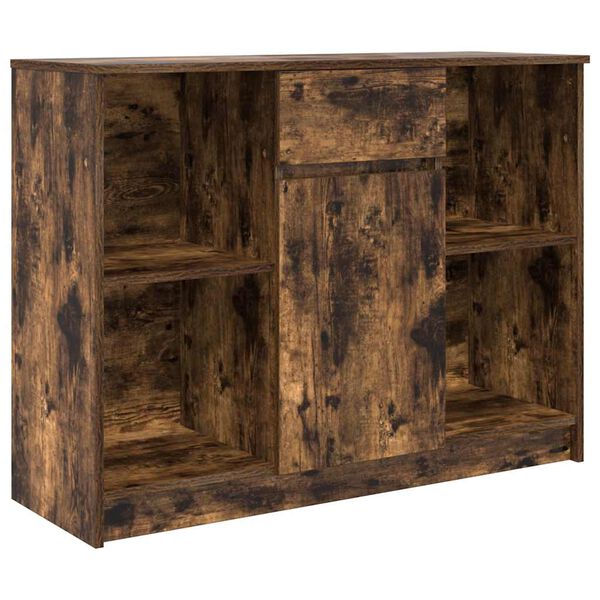 vidaXL Buffet avec tiroir ch&ecirc;ne fum&eacute; 101x35x76 cm bois d'ing&eacute;nierie