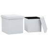 vidaXL Tabourets de rangement pliables lot de 2 blanc similicuir
