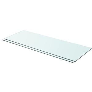 vidaXL Panneaux d'&eacute;tag&egrave;re 2 pcs Verre Transparent 80 x 30 cm