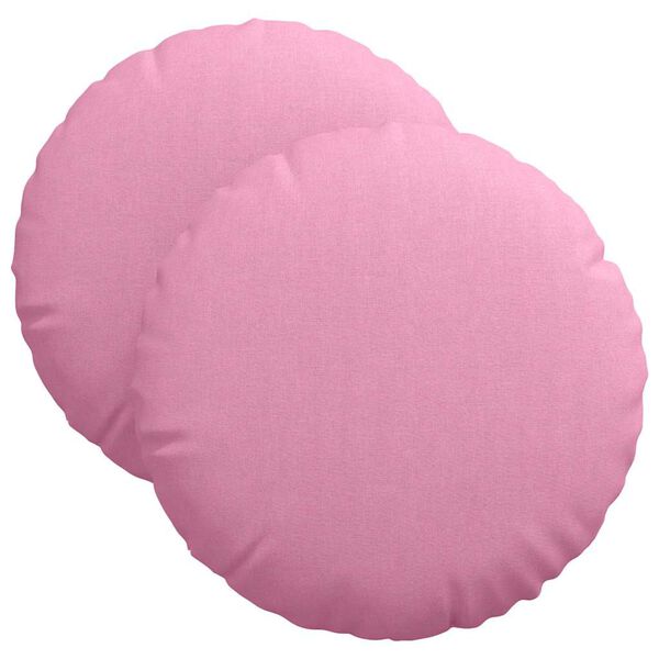 vidaXL Coussins de si&egrave;ge 2 pcs Rose &Oslash;40 x 13 cm tissu