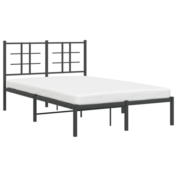 vidaXL Cadre de lit m&eacute;tal sans matelas avec t&ecirc;te de lit noir 120x200cm