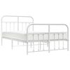 vidaXL Cadre de lit m&eacute;tal sans matelas et pied de lit blanc 120x190 cm