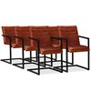 vidaXL Chaises &agrave; manger lot de 6 marron cuir v&eacute;ritable