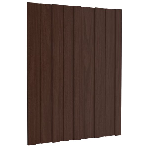vidaXL Panneau de toiture 12 pcs Marron 60 x 45 cm Acier galvanis&eacute;