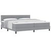 vidaXL Lit boxspring avec matelas Gris clair 200 x 200 cm tissu