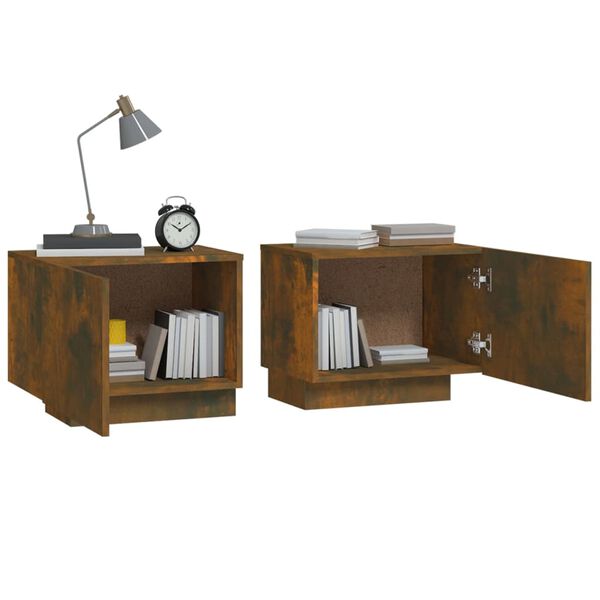 vidaXL Table de chevet Chêne fumé 100x35x40 cm Bois d'ingénierie