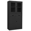 vidaXL Armoire de bureau Anthracite 90x40x180 cm Acier et verre tremp&eacute;