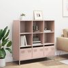 vidaXL Buffet haut rose 101,5x39x103,5 cm acier