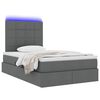 vidaXL Lit avec rangement et LED Gris fonc&eacute; 120 x 190 cm Polyester