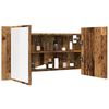 vidaXL Armoire &agrave; miroir LED vieux bois 90x12x45 cm bois d'ing&eacute;nierie