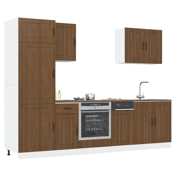 vidaXL Ensemble d'armoires de cuisine 7 pcs Lucca bois d'ing&eacute;nierie