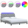 vidaXL Cadre de lit avec LED sans matelas gris clair 160x200 cm tissu