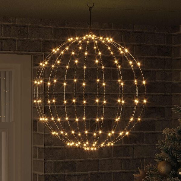 vidaXL Boule avec 192 LED Blanc chaud 59,5 x 59,5 x 63 cm M&eacute;tal