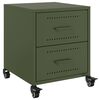 vidaXL Tables de chevet 2 pcs vert olive 36x39x43,5 cm acier