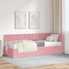 vidaXL Cadre de lit d'angle avec matelas Rose 80 x 200 cm Velours
