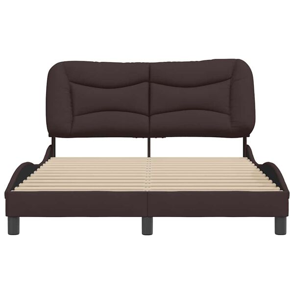 vidaXL Cadre de lit sans matelas Hvar marron fonc&eacute; 140x200 cm tissu
